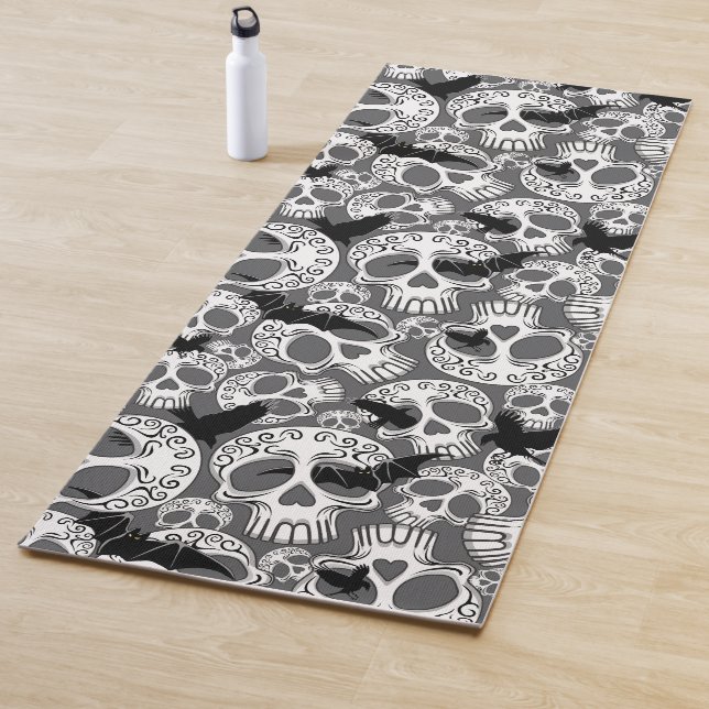 Skull Halloween Decorative Calaveras Yoga Mat (In Situ)
