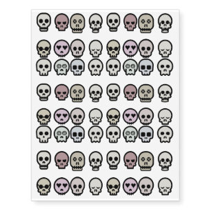 Skull Halloween Designs Temporary Tattoos