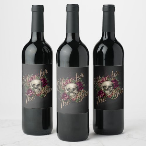 Skull Halloween Halloween party Gothic Halloween Wine Label