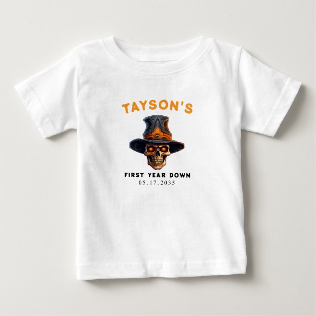 Skull Halloween Kids Costume Party – Cute & Spooky Baby T-Shirt (Front)