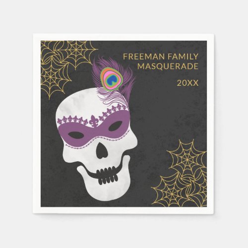 Skull Halloween Masquerade Ball Paper Napkin