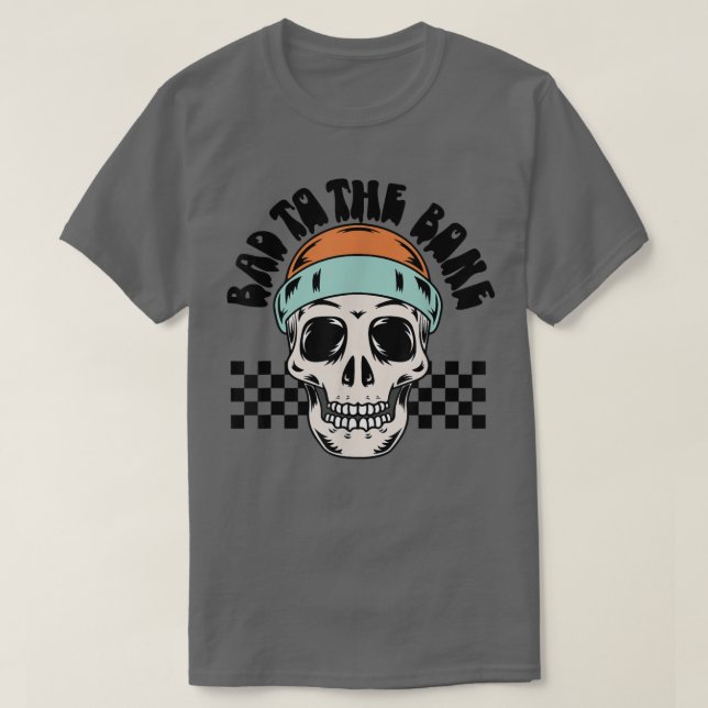 Skull Halloween Motorcycle Biker Party Funny Hallo T-Shirt (Design Front)
