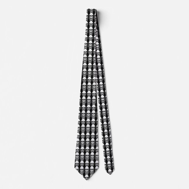 skull halloween neck tie (Front)