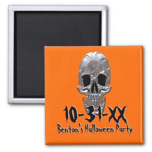 Skull Halloween Party Reminder Magnet