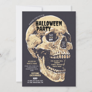 Skull Halloween Party Skeleton Horror House Invitation