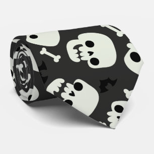 Skull Halloween Seamless Pattern Neck Tie