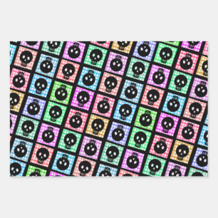 Skull Halloween Wrapping Paper Set