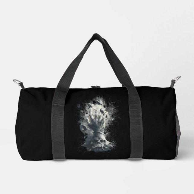 Skull Hand Ravens Gothic Dark Art Duffle Bag (Front)