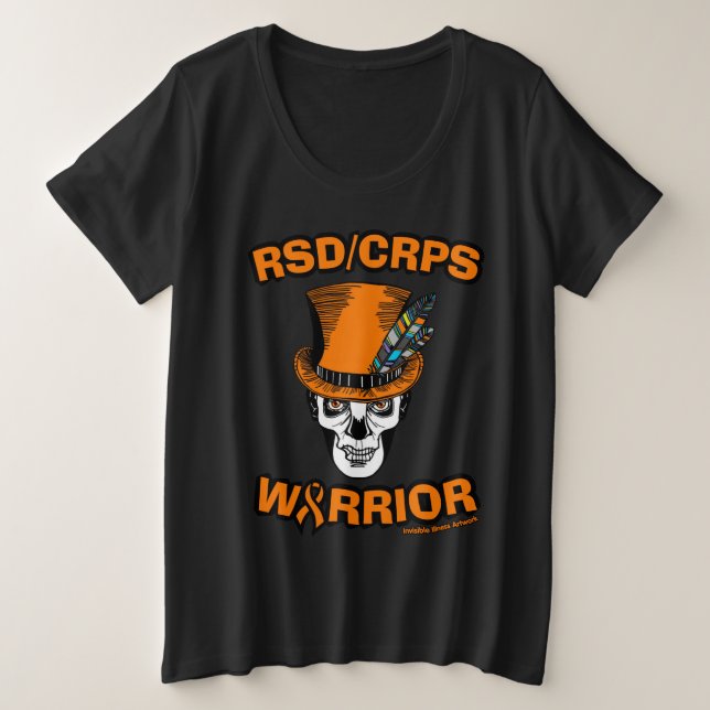Skull/Hat...RSD/CRPS Plus Size T-Shirt (Design Front)