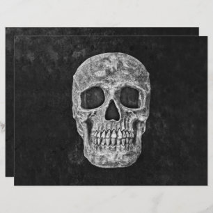 Skull Head Black And White Gothic Grunge