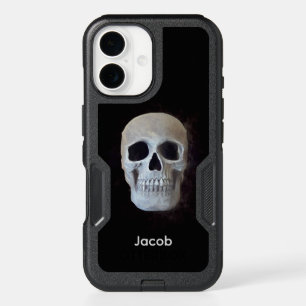 Skull Head Black And White Gothic Spooky iPhone 16 Case