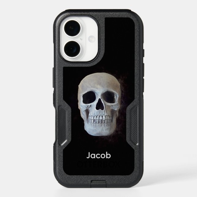 Skull Head Black And White Gothic Spooky Otterbox iPhone Case (Back)