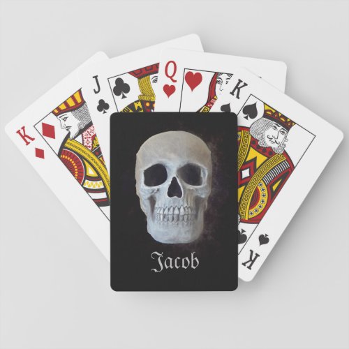Skull Head Gothic Black And White Trendy Art Playing Cards