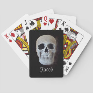 Skull Head Gothic Black And White Trendy Art Poker Cards