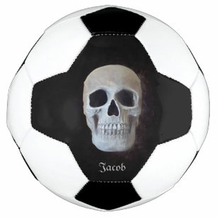Skull Head Gothic Black And White Trendy Art Soccer Ball