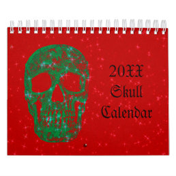 Skull Head Gothic Girly Fun Trendy Art 2024 Calendar