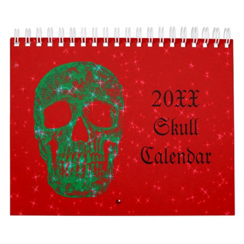 Skull Head Gothic Girly Fun Trendy Art 2024 Calendar