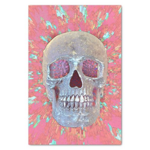 Skull Head Gothic Pop Art Pink Abstract Modern Tissue Paper