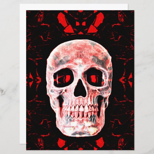 Skull Head Pop Art Gothic Black Red Modern