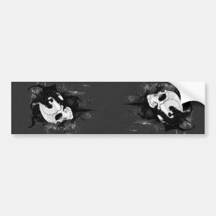 skull head with dragon graffiti bumper sticker