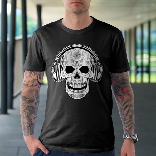 Skull Headphone Music T_Shirt