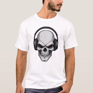 Skull Headphones DJ T-Shirt