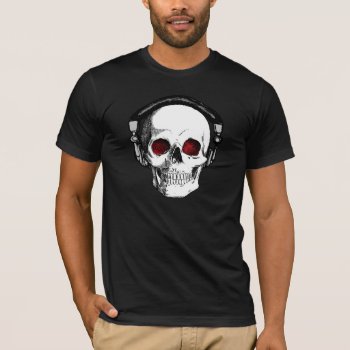 Skull Headphones Shirt by HeavyMetalHitman at Zazzle