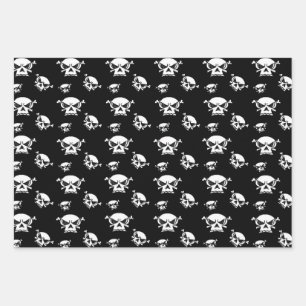 Skull Heads Wrapping Paper Sheets