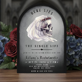 Skull Headstone RIP Single Life Bachelorette Party Invitation