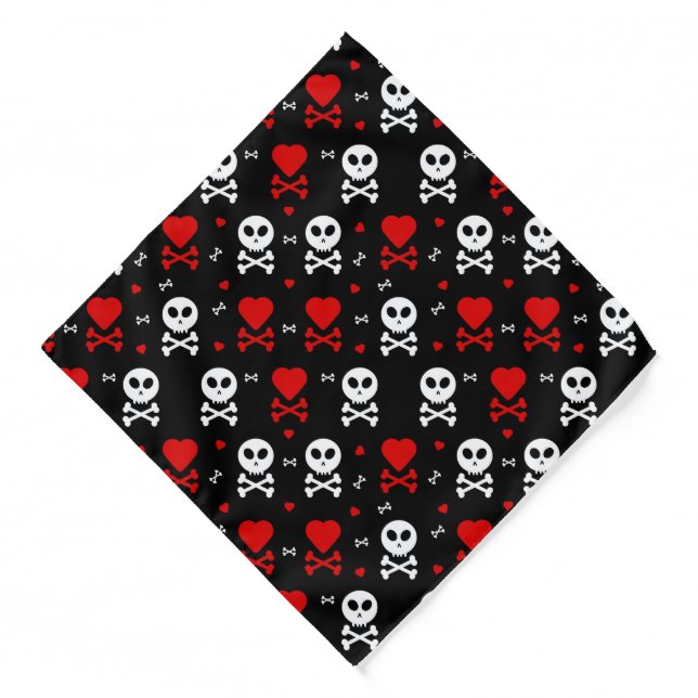 Skull Heart And Crossbones Bandana (Front)
