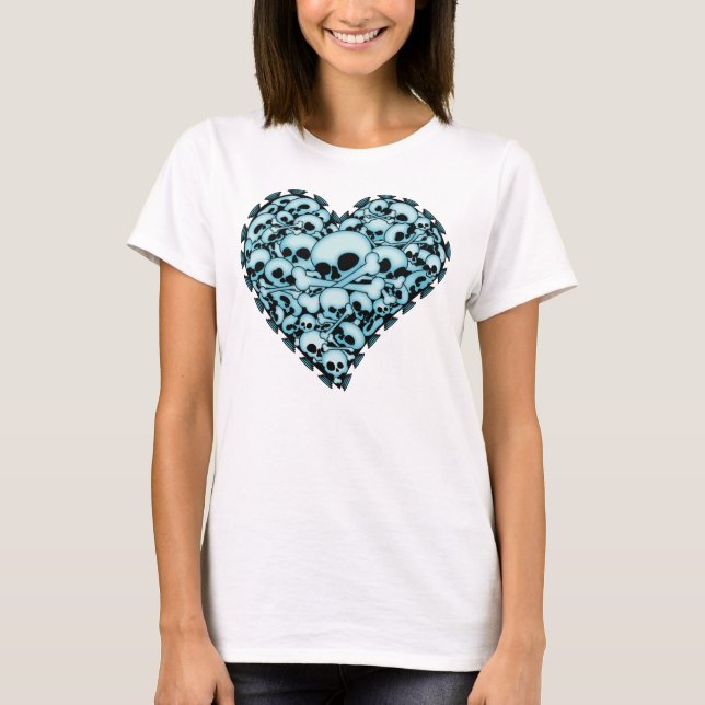 Skull Heart - Blue T-Shirt (Front)