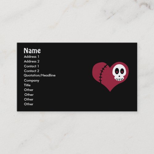 Skull Heart Business Cards