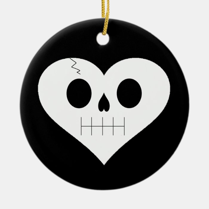 Skull Heart Face Christmas Ornaments