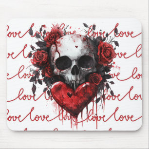 Skull & Heart “Love” Mouse Pad