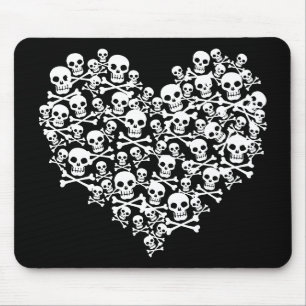 Skull Heart Mouse Pad