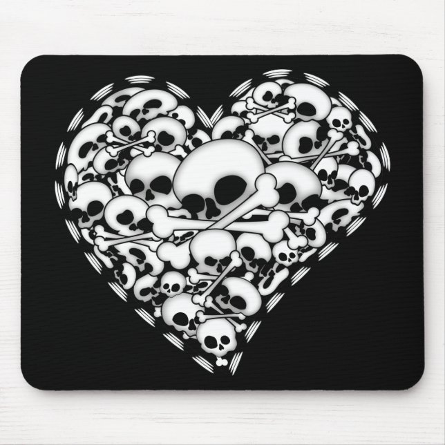 Skull Heart Mouse Pad (Front)