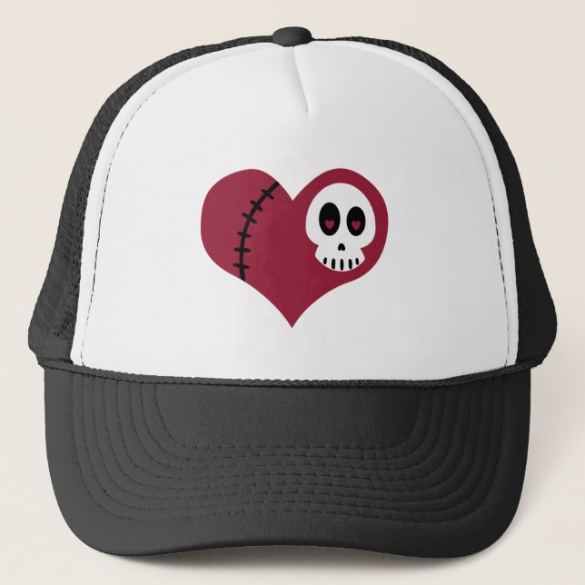 Skull Heart Trucker Hat (Front)
