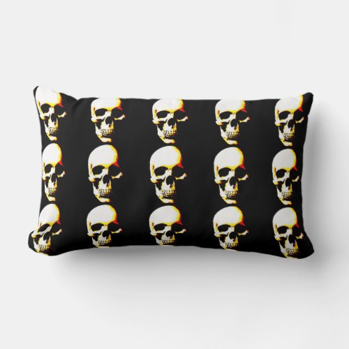 Skull Heavy Metal Fantasy Art Lumbar Pillow