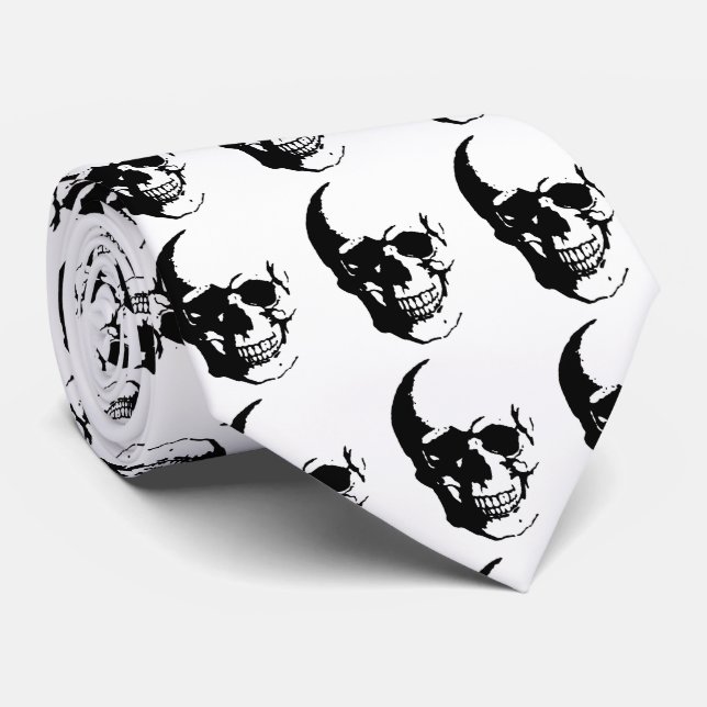 Skull - Heavy Metal Fantasy Art Neck Tie (Rolled)