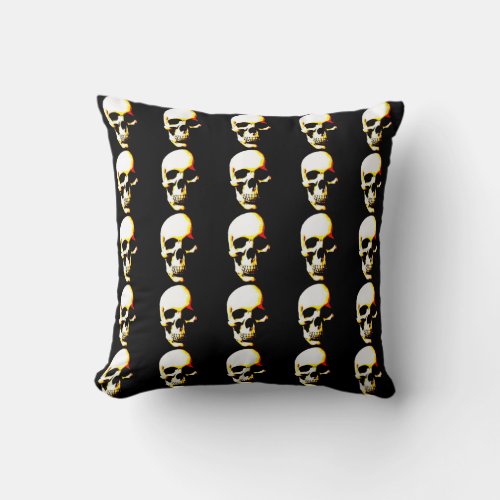 Skull Heavy Metal Fantasy Art Throw Pillow