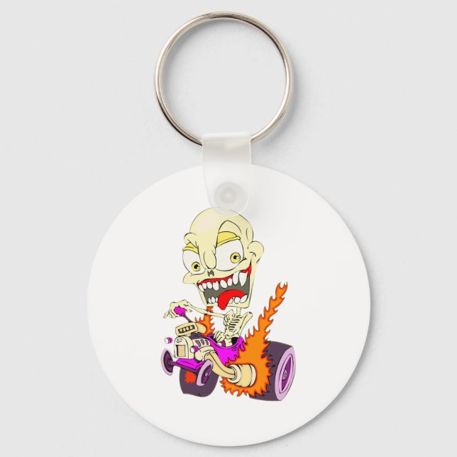 Skull Hot Rod Keychain (Front)