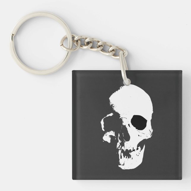 Skull, Human, Head Keychain (Front)