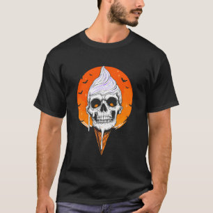 Skull Ice Cream Cone Halloween T-Shirt