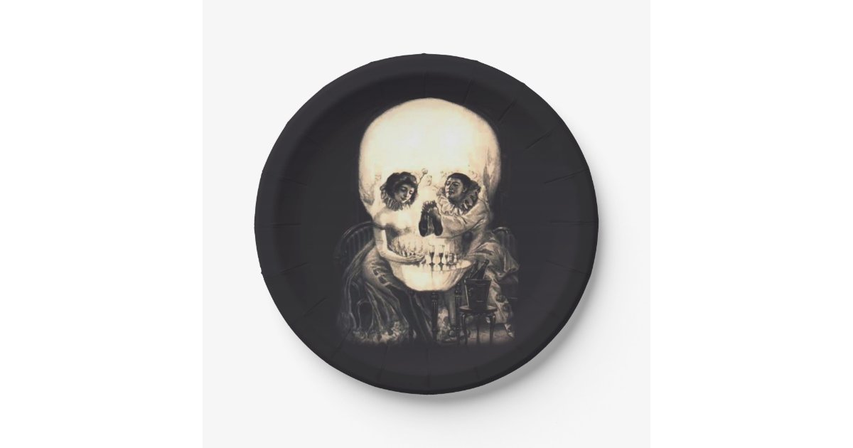 Skull Illusion Paper Plate | Zazzle.com