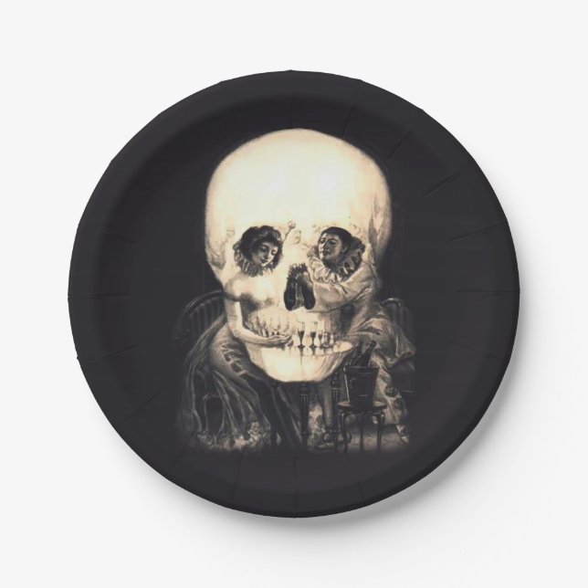 Skull Illusion Paper Plates (Front)