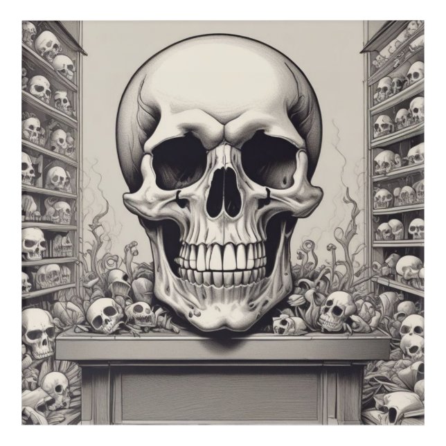 Skull Illustration Acrylic Print (Front)
