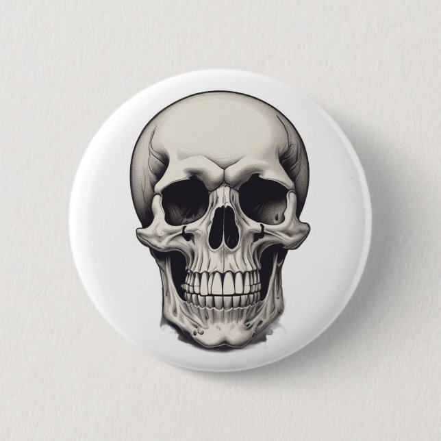 Skull Illustration Button (Front)