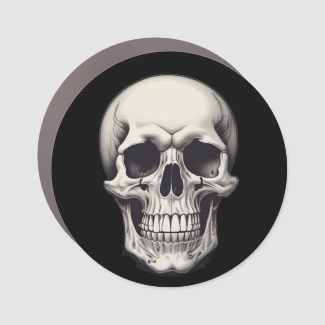 Skull Illustration Car Magnet (Front)