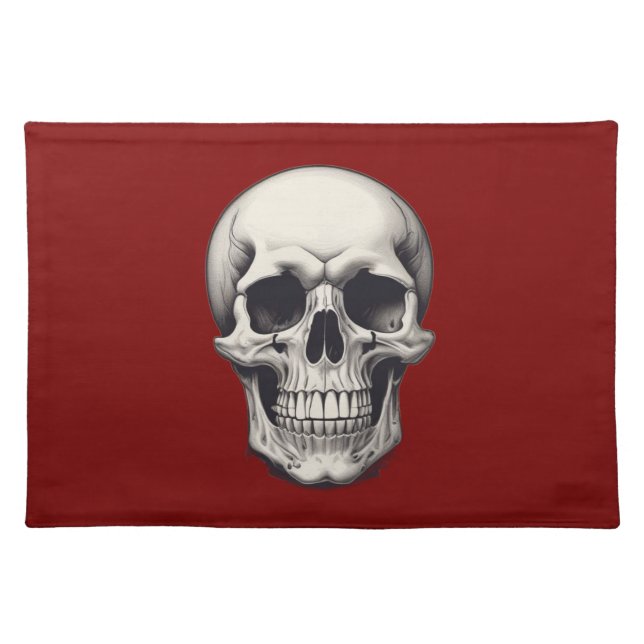 Skull Illustration Cloth Placemat (Front)