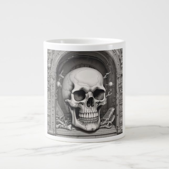 Skull Illustration Giant Coffee Mug (Front)